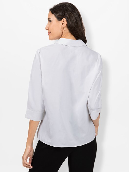 Creation L White 3/4 Sleeve Button Up Blouse