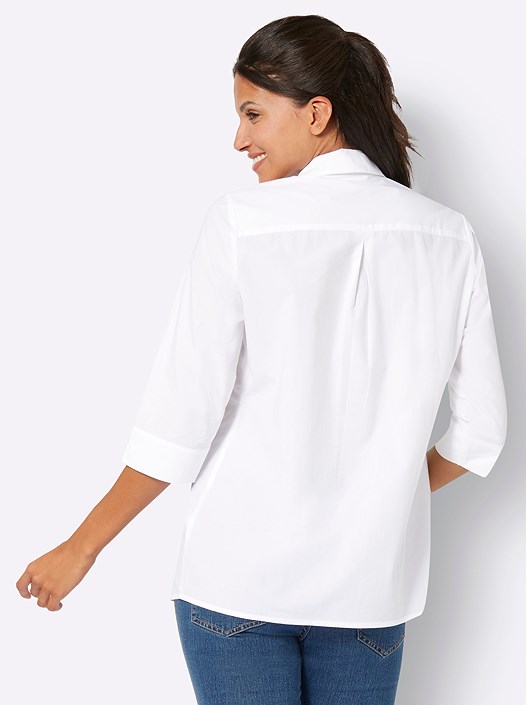 Creation L White Pleated Long Blouse