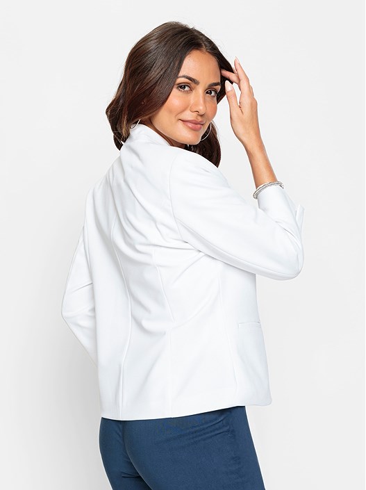 Creation L White Single Button Blazer