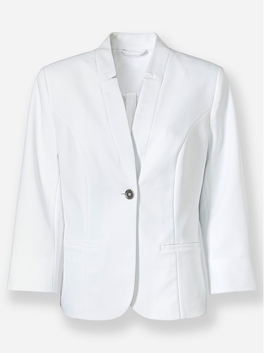 Creation L White Single Button Blazer