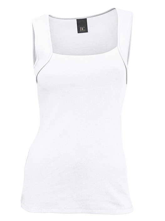 Creation L White Square Neck Tank Top