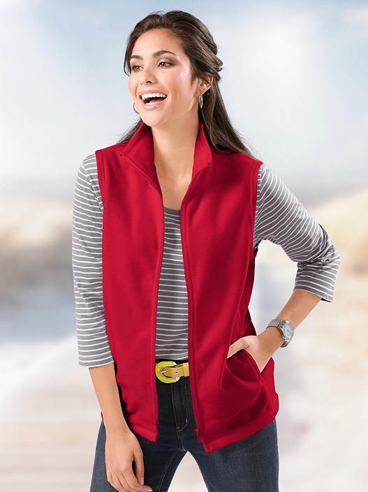 Creation L Wine Red Cozy Fleece Vest