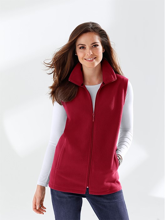 creation l Wine Red Cozy Fleece Vest