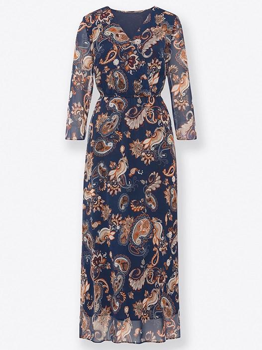 Creation L Dark Blue-Patterned Paisley Maxi Dress From Creation L
