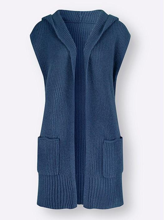 creation l Denim Blue Long Ribbed Knit Vest from creation L