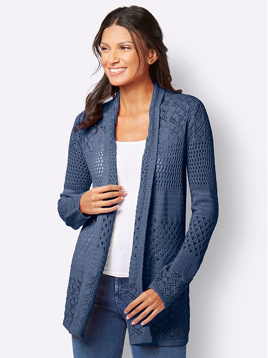 Creation L Denim Blue Open Knit Cardigan From Creation L