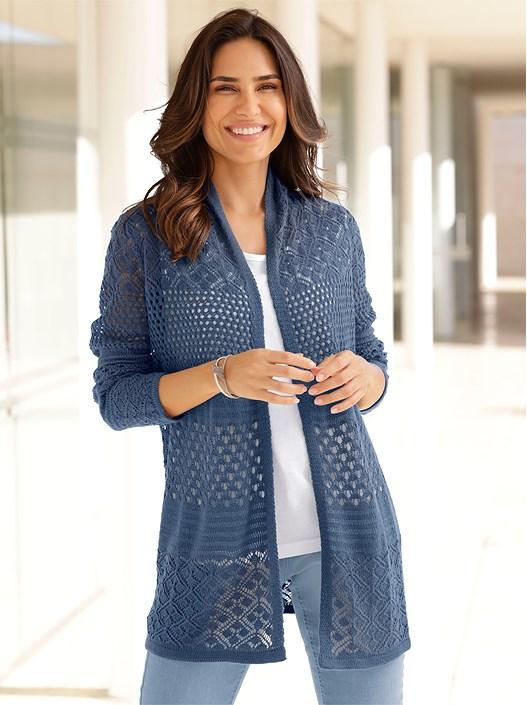 creation l Denim Blue Open Knit Cardigan from creation L