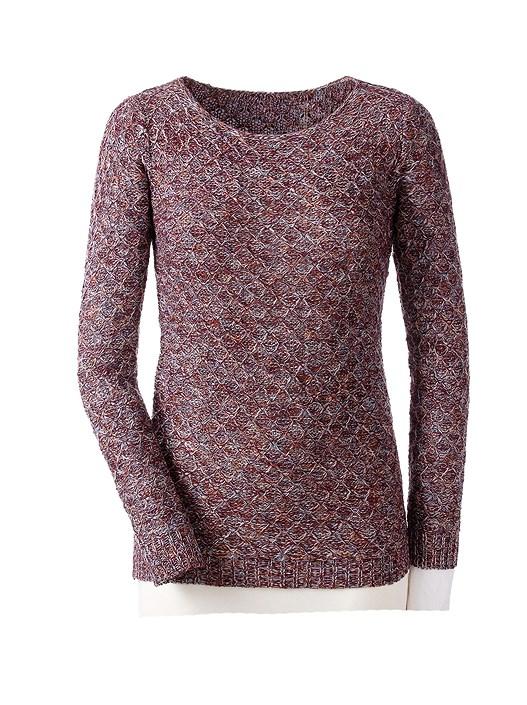 Creation L Denim Blue-Patterned Multicolored Yarn Sweater From Creation L