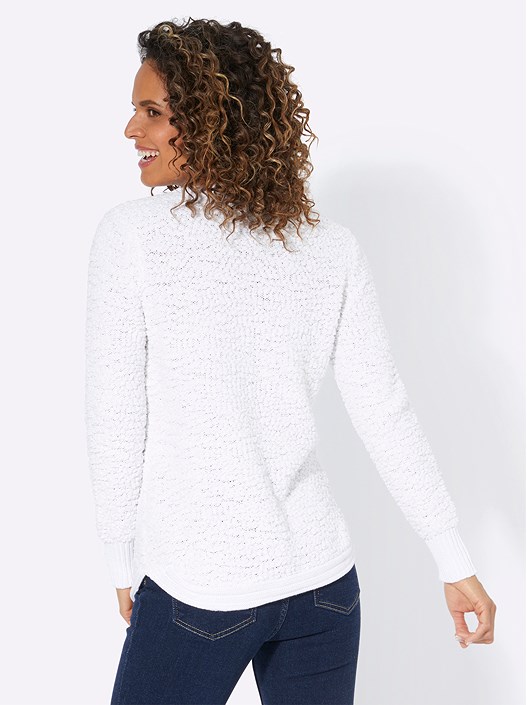 Creation L Ecru Popcorn Knit Sweater From Creation L