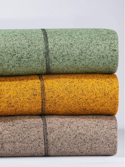 Creation L Eucalyptus-Black-Patterned Heather Fleece Vest