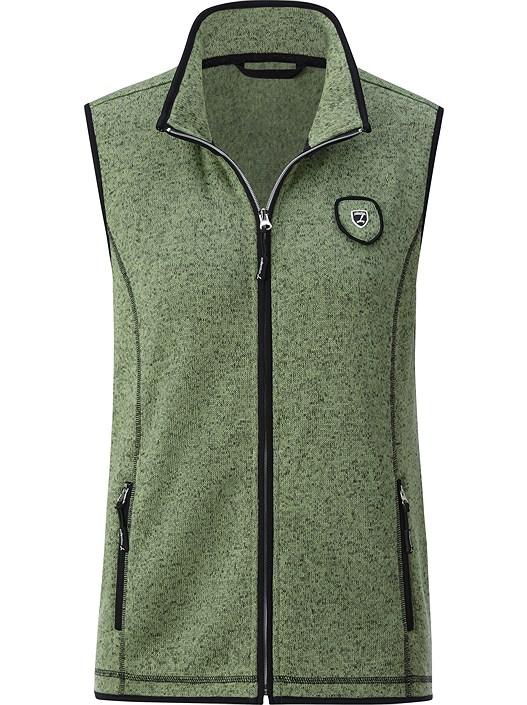 creation l Eucalyptus-Black-Patterned Heather Fleece Vest