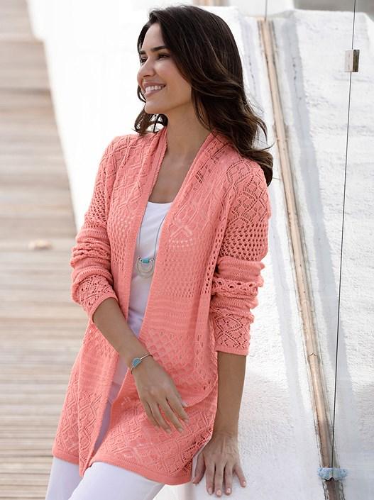 creation l Flamingo Open Knit Cardigan from creation L