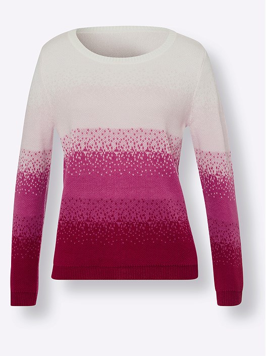 Creation L Fuchsia-Ecru-Patterned Sweater From Creation L