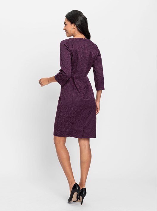 Creation L Grape-Patterned Jacquard Sheath Dress From Creation L