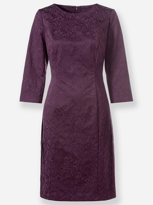 Creation L Grape-Patterned Jacquard Sheath Dress From Creation L
