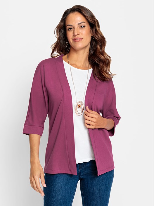 Creation L Heather 3/4 Sleeve Cardigan From Creation L