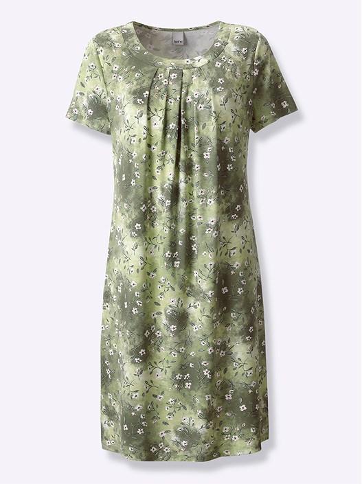 Creation L Khaki-Printed Pleated Floral Dress From Creation L