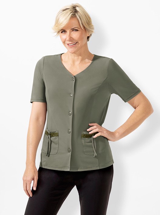 Creation L Khaki Short Sleeve Cardigan From Creation L