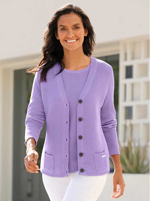 creation l Lavender Ribbed Sweater Twinset from creation L
