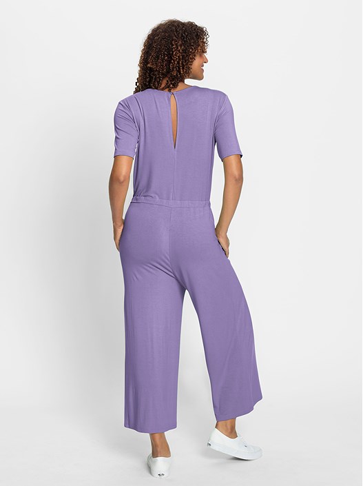 Creation L Lavender Tie Waist Jersey Jumpsuit From Creation L