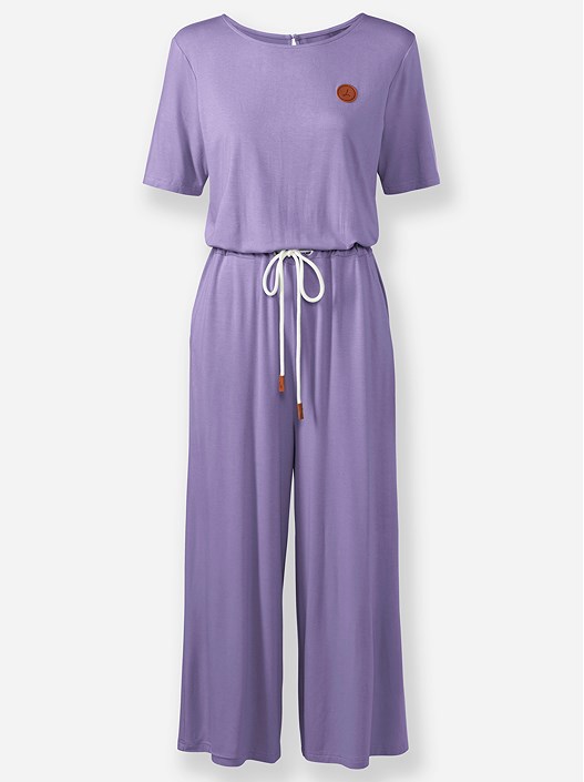 Creation L Lavender Tie Waist Jersey Jumpsuit From Creation L