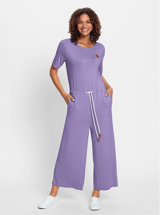 Creation L Lavender Tie Waist Jersey Jumpsuit From Creation L