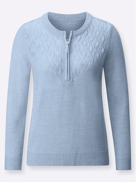 Creation L Light Blue-Mottled Sweater From Creation L