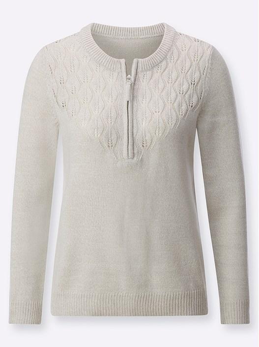 Creation L Light Grey-Mottled Sweater From Creation L