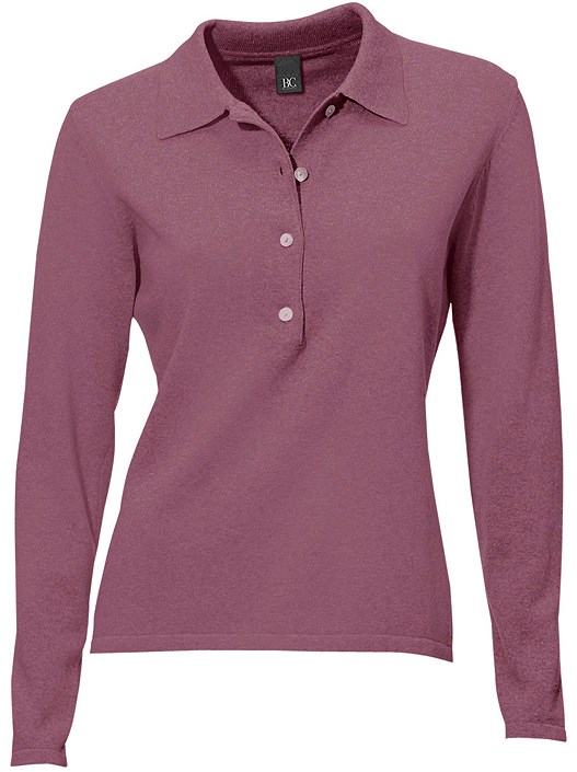 Creation L Mauve Fine Knit Polo Sweater From Creation L