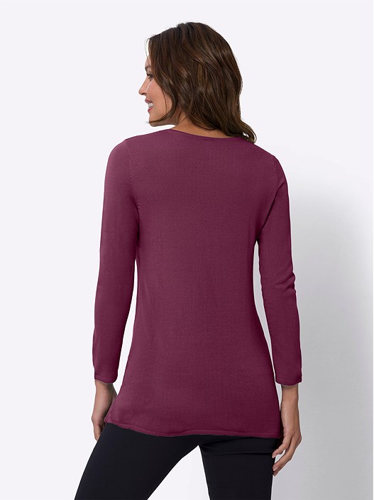 Creation L Mauve Overlap Hem Sweater From Creation L