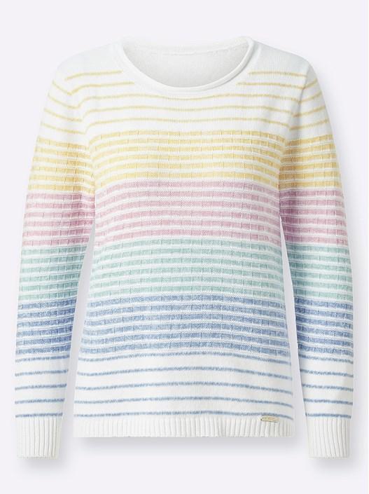 Creation L Mint-Rose-Striped Soft Striped Sweater From Creation L