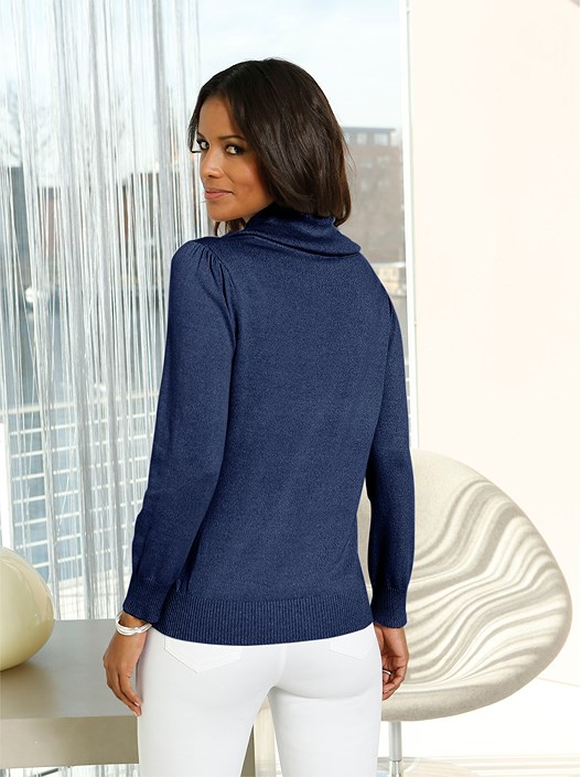 Creation L Navy Cozy Cowl Neck Sweater From Creation L