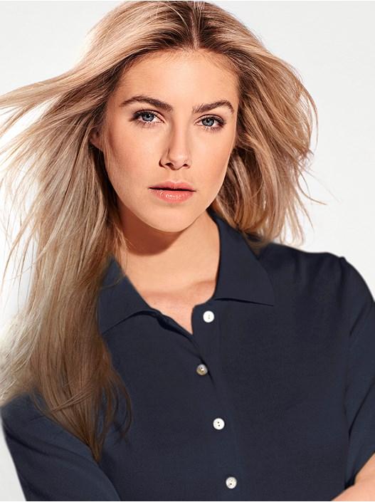 Creation L Navy Fine Knit Polo Sweater From Creation L