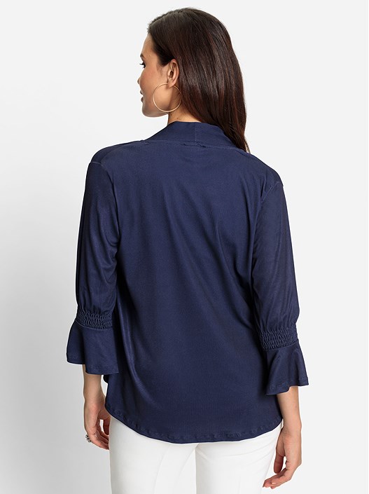 Creation L Navy Flounce Sleeve Cardigan From Creation L