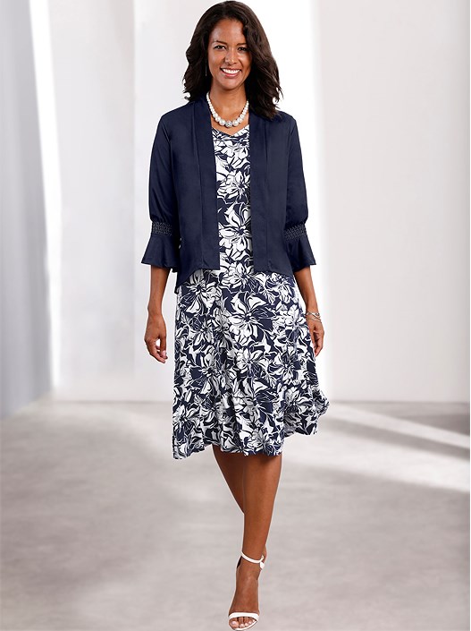 Creation L Navy Flounce Sleeve Cardigan From Creation L