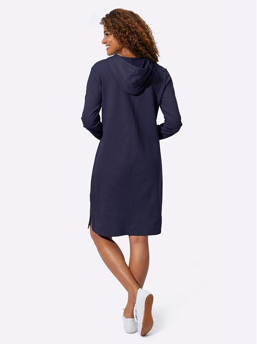 Creation L Navy Hooded Sweatshirt Dress From Creation L