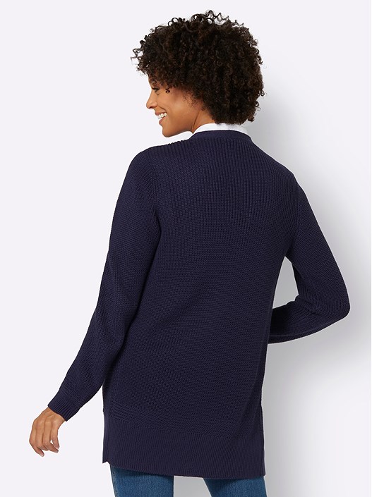 Creation L Navy Waffle Knit Cardigan From Creation L