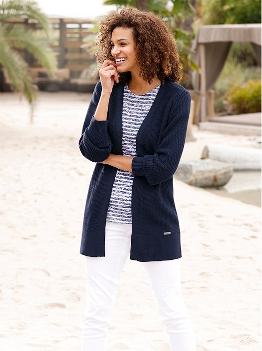 creation l Navy Waffle Knit Cardigan from creation L