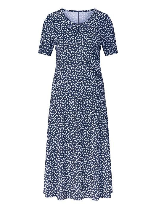 Creation L Navy-White-Printed Keyhole Floral Midi Dress From Creation L