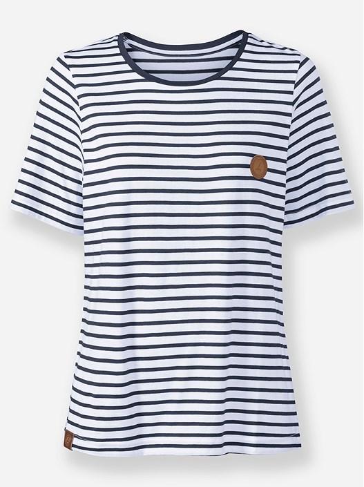 Creation L Navy-White-Striped Classic Striped Shirt