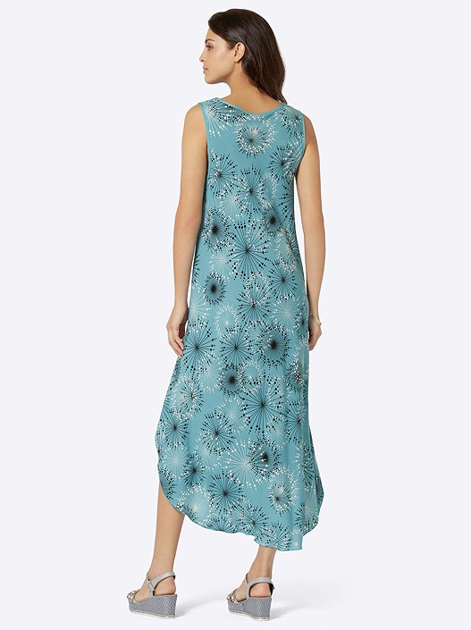 Creation L Ocean-Graphite-Printed Flowy Floral Midi Dress From Creation L
