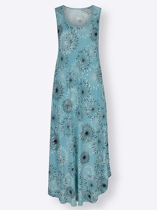 Creation L Ocean-Graphite-Printed Flowy Floral Midi Dress From Creation L