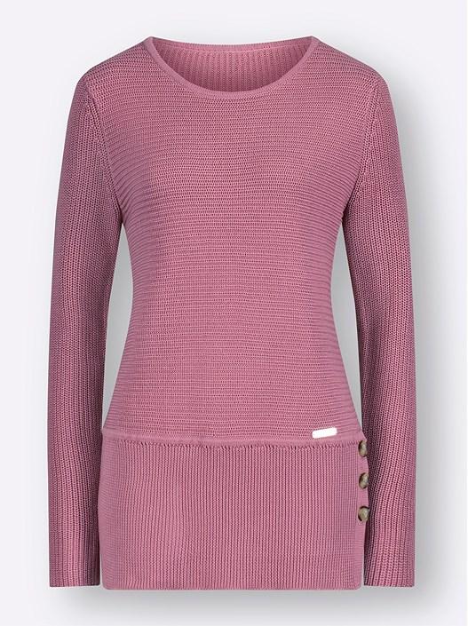 Creation L Old Rose Ribbed Button Detail Sweater From Creation L