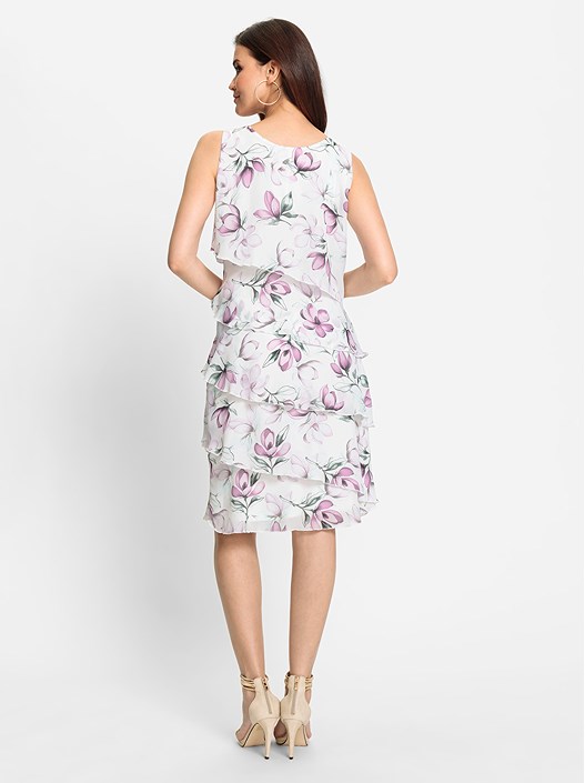 Creation L Orchid-Ecru-Printed Dress From Creation L
