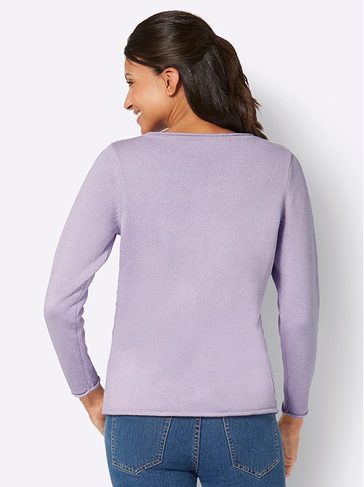 Creation L Pale Lilac Knitted Pattern Sweater From Creation L