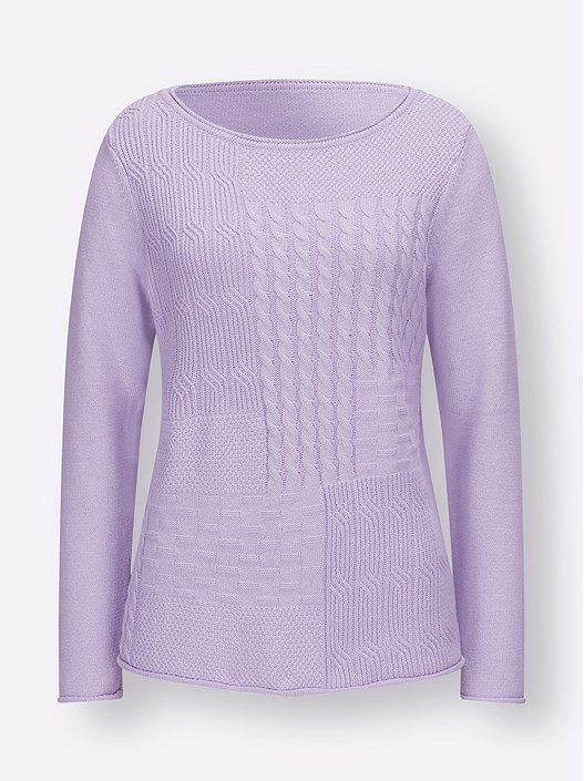 Creation L Pale Lilac Knitted Pattern Sweater From Creation L