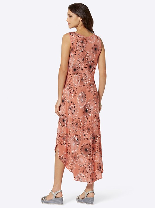 Creation L Papaya-Graphite-Printed Flowy Floral Midi Dress From Creation L