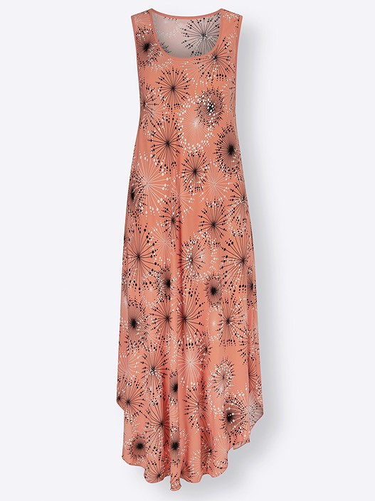 Creation L Papaya-Graphite-Printed Flowy Floral Midi Dress From Creation L