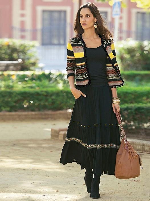 Creation L Patterned Fringe Detail Cardigan From Creation L