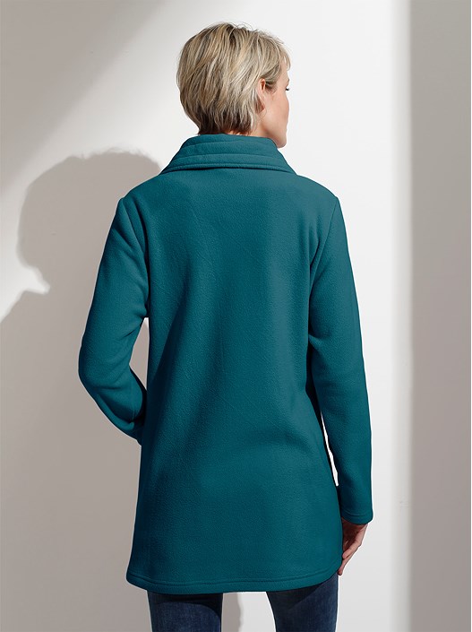 Creation L Petrol Long Fleece Jacket From Creation L